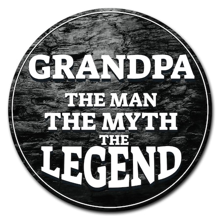 Signmission Grandpa The Legend Circle Vinyl Laminated Decal D-48-CIR-Grandpa the legend